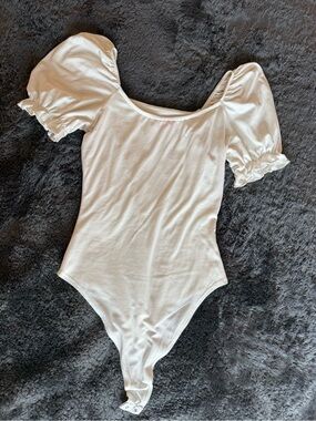 Puff Sleeve White Bodysuit